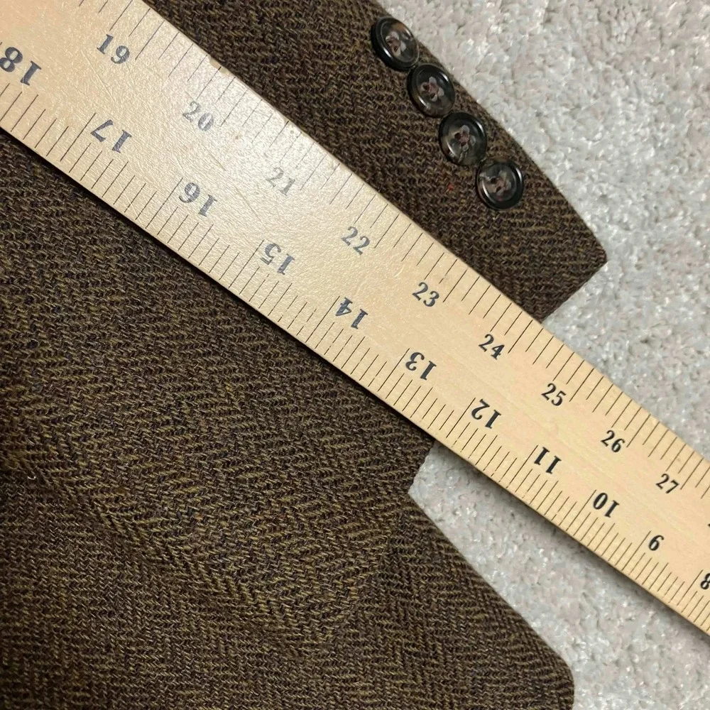 Vintage Lands End Tweed Blazer Wool Sport Coat 44R Made in USA Academia Preppy